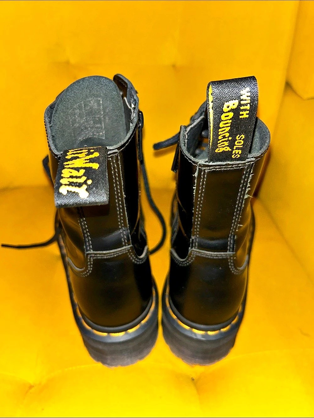 Dr. Martens Jadon Max Black Buttero Platform Boots Max Platform Combat Boots - Picture 3 of 3